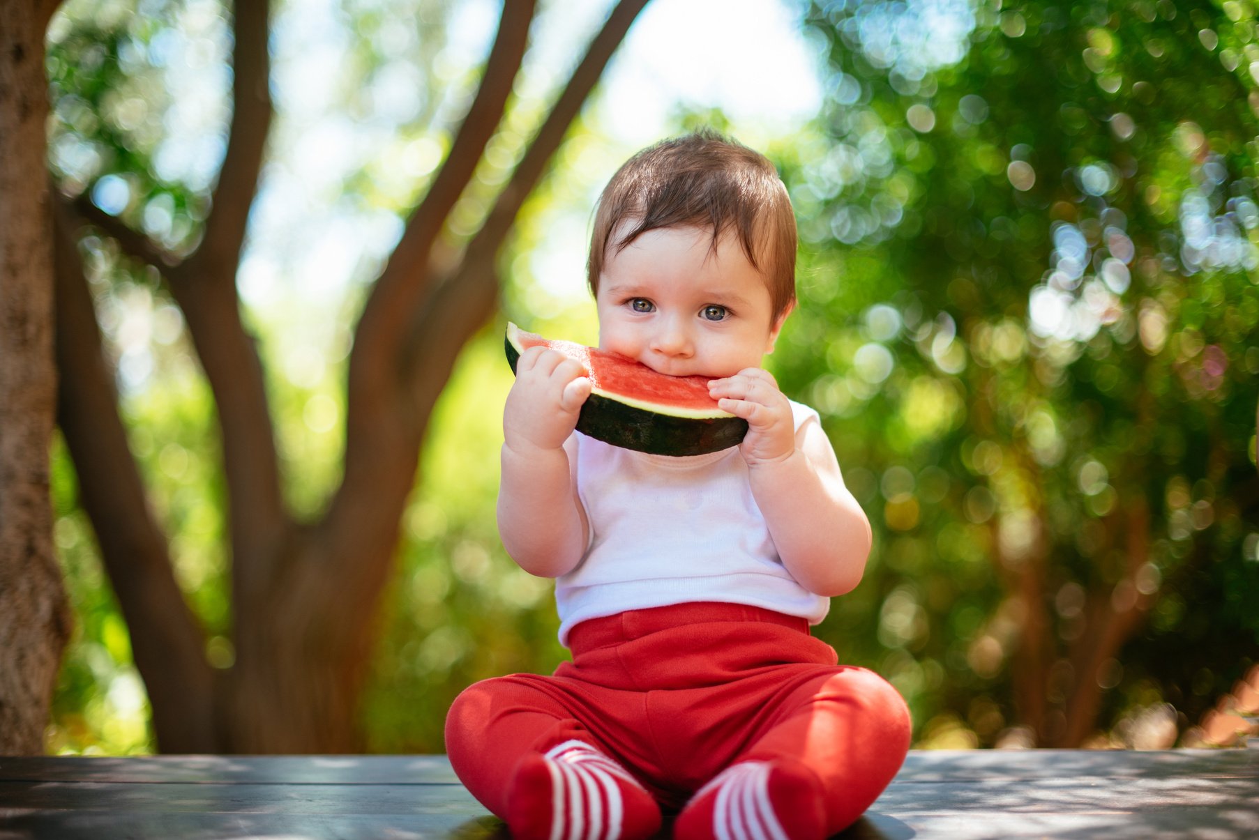 Baby Eating Watermelon